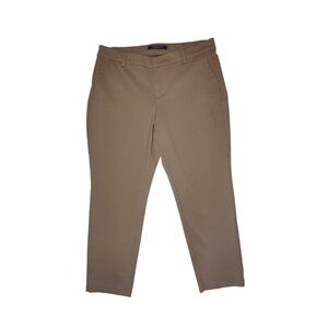 Liverpool Maple Brown Tapered Mid Rise Ponte Dress Work Pants 14W